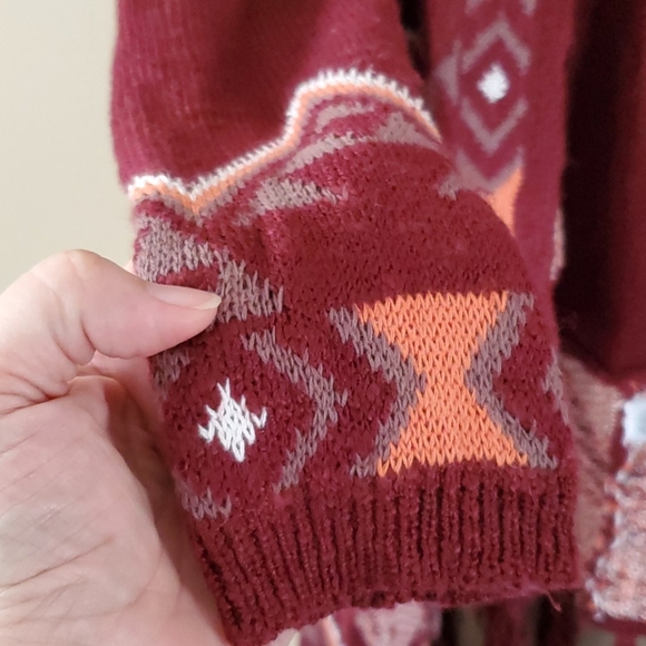 Entro Aztec Fringe Open Cardigan Size S - Picture 3 of 7